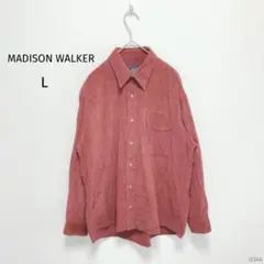 マディソンウォーカー|メンズ コーデュロイシャツ【L】マーブルボタン 大きめ 赤