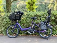 〆4347子供乗せ電動自転車ヤマハ3人乗り新品20インチ良好バッテリー