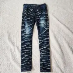 美品★CIVARIZE　鬼ヒゲ　ひげ加工　スキニー　Y2K デニム