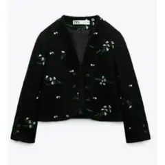 ZARA エンブロイタリー テスクチャー ジャケット