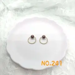 ガラスパールのリングピアス