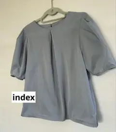 index パフスリーブ ストライプブラウス プルオーバー