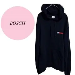 【ボッシュ】BOSCH♡フード付パーカー♡前ポケット♡ロゴ刺繍♡メンズ【М】黒