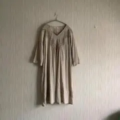 【MELROSE claire】インド綿100% ロングワンピース 刺繍切替