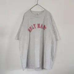 90s USA製　カレッジロゴ　HOLY NAME　グレー　レッド　　XL