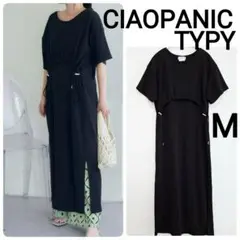 CIAOPANIC TYPY すっきり見えドロストワッフルワンピース ブラック