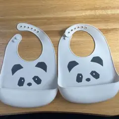 2個セット パンダ お食事エプロン　シリコン　ビブ