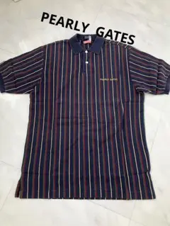 PEARLY GATES ストライプポロシャツ