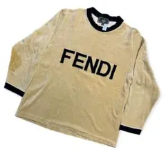 FENDI ベロア デカロゴ カットソー サイズ40 【訳有り】