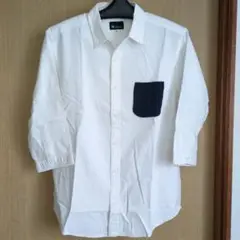 THE SHOP TK ホワイト七分袖シャツ XL