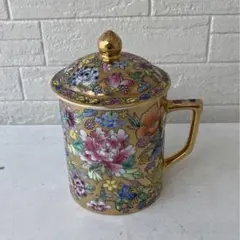 景徳鎮 十金華花尽蓋茶碗