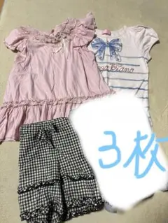 メゾピアノトップスとショートパンツ150 Mサイズ　３枚