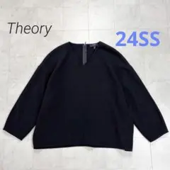 Theory★美品★ADMIRAL CREPE ROUND VNK TOP 黒