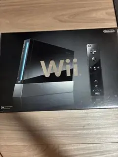 任天堂 Wii 本体 箱 セット ブラック　一部未使用パーツあり