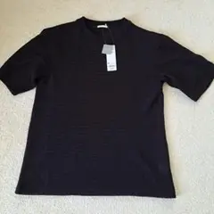 GU ブラックメンズ クルーネックニット M