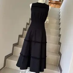 Borders at balconyティアードフリンジノースリーブワンピース