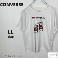 訳あり CONVERSE コンバース Tシャツ カットソー コットン混 LL 白