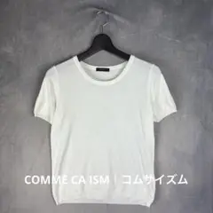 a66【コムサイズム】【薄手】【レディース】薄手ニット　半袖　L