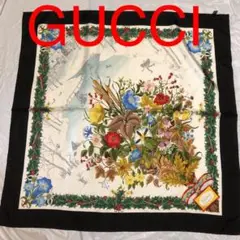 グッチ 大判 シルクスカーフ ほぼ新品
