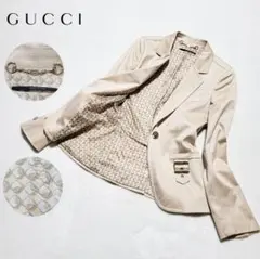 GUCCI グッチ テーラードジャケット 裏地総柄 シェル 貝殻 1ボタン 36