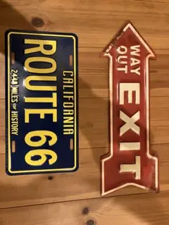 ルート66ナンバープレートとEXITサインセット