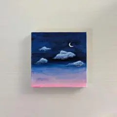 ハンドメイド　絵画　ミニキャンバス　アクリル絵の具　イラスト