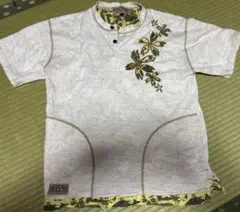 雅結　花柄刺繍 ホワイト Tシャツ Lサイズ