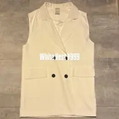 casper john White Vest/gilet ホワイト ベスト ジレ