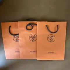 HERMES オレンジ ショップ袋 3枚セット