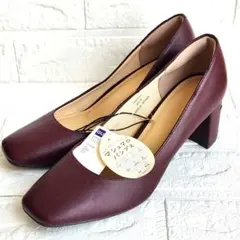 【GU】❤️マシュマロパンプス　スクエアパンプス　25cm　ワイン