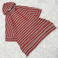 美品 【ギブリコレクション】 (3L) ボーダーワッフルパーカー プラスサイズ