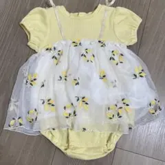 アプレレクール レモンサークル刺繍ロンパス ロンパース 80