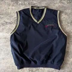ゴルフベスト 刺繍ロゴ Reba 2003 チャリティー ネイビー Lサイズ古着