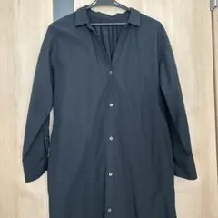 green label relaxing 黒のシャツワンピース 長袖