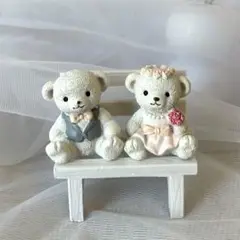 ウエディングベアʕ•ᴥ•ʔ白いベンチ付き