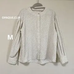 OPAQUE.CLIP ホワイト・ブラックドット 長袖シャツ　ブラウス　M