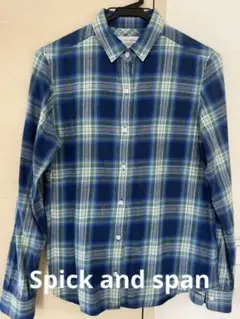 SPICK AND SPAN 青チェックネルシャツ レディースF