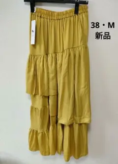 新品 【38・M】 ＊ a.v.v アーヴェヴェ　ティアードスカート　黄色