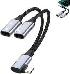 USB Type C 二股 ケーブル タイプC イヤホン 変換 変換プラグ