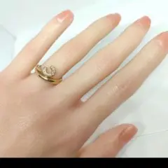 13日まで CELINE セリーヌ ダイヤ 馬蹄 三日月 指輪 リング K18
