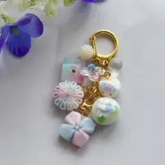 練り切り　フェイク和菓子　紫陽花　梅雨　花火　キーホルダー　チャーム　プレゼント