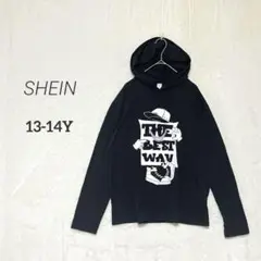 【SHEIN】美品✨BIGロゴプリント 薄手 長袖 パーカー 男の子 伸縮素材