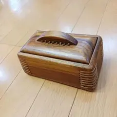 【おしゃれアンティーク】チーク材 ウッドボックス 小物入れ