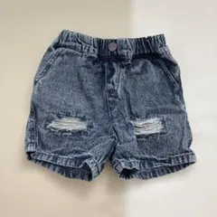 しまむら　RELA. ダメージデニムパンツ　80