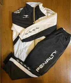 ペナルティ PENALTY ウォーマー サッカー 防寒着 セットアップ 白黒 M