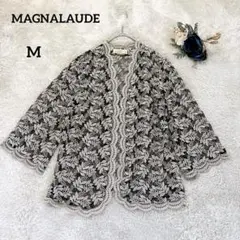 【マグナローディ】美品✨️レトロ MAGNALAUDEレース刺繍カーディガンM