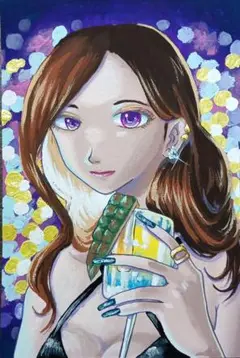 「カクテルナイト」オリジナル手描きイラスト