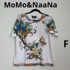 MoMo&NaaNa 花柄デザイン 半袖Tシャツ F
