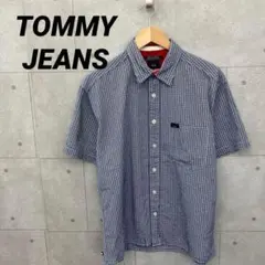 TOMMY JEANS トミージーンズ 半袖シャツ チェック メンズ M 青