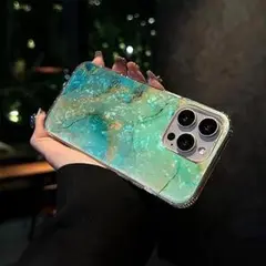 iPhone12Pro用カバー　キラキラ　大理石柄